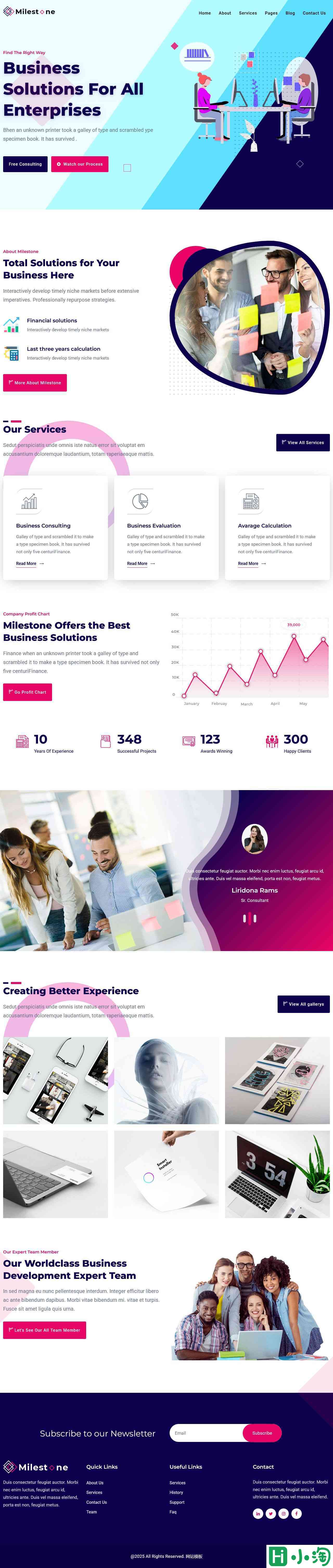 创意商务解决方案企业网站模板-PC预览